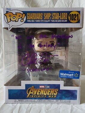 Chris Pratt signed Funko Pop! Deluxe: Marvel - Guardians' Ship: Star-Lord #1021